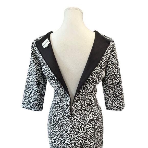 REISS Body Con Dress Leopard Print Gray White and Black Women's Size 8 - Picture 3 of 11